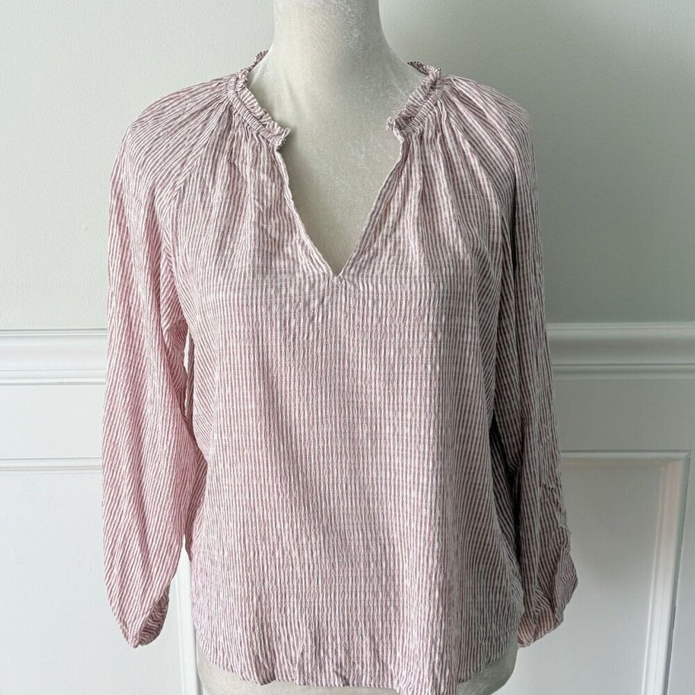 Old Navy Seersucker Brick Red Popover XS Excellent Condition